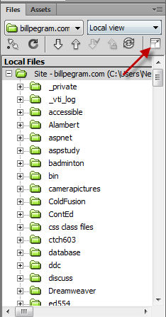 Dreamweaver Files Panel Local